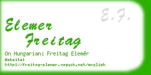 elemer freitag business card